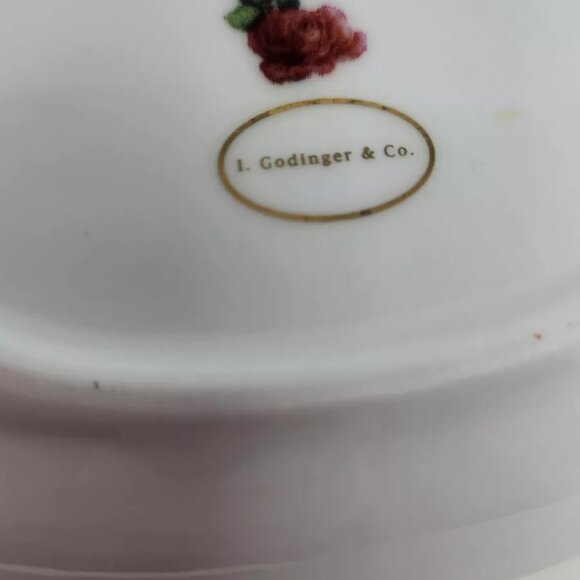 Godinger soap dish plate trinket red roses country farmhouse decor bathroom - Picture 3 of 3